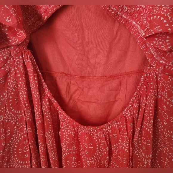 Anthropologie Plus | Maeve Short Sleeve Smocked Open Back Mini Dress Tunic - Picture 11 of 11